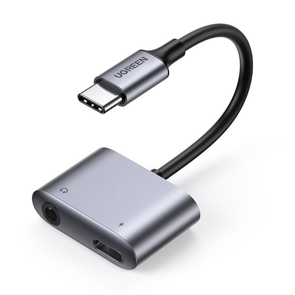 UGREEN USB-C 3.5mm イヤホン変換アダプタ イヤホンジャック変換DAC搭載 ケーブルハイレゾ2-in-1 充電+オーディオ出力PD3.0 QC3.0急速充電対応 音楽 通話 音量調節可能 PS5 PS4