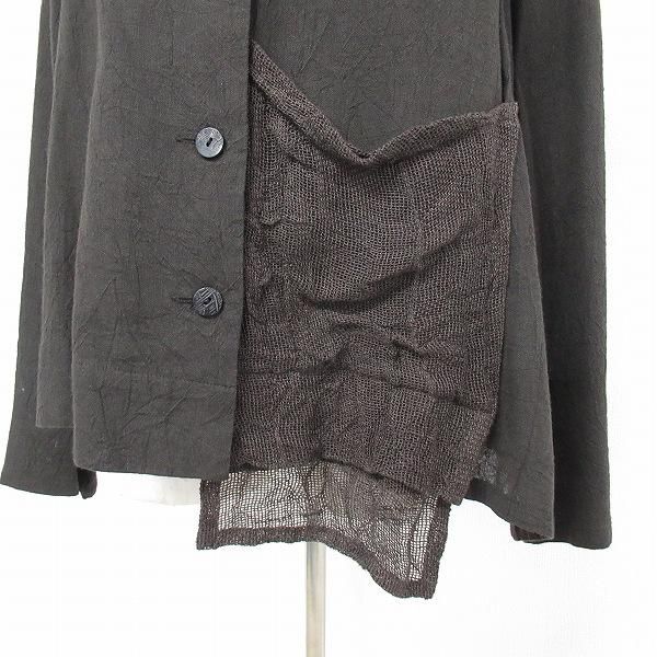 【美品】慈雨 ジャケット 総柄 センソユニコ キャンディ柄 40サイズ snc ジウセンソユニコ 慈雨 Sensounico ジャケット 40 こげ茶系 麻混