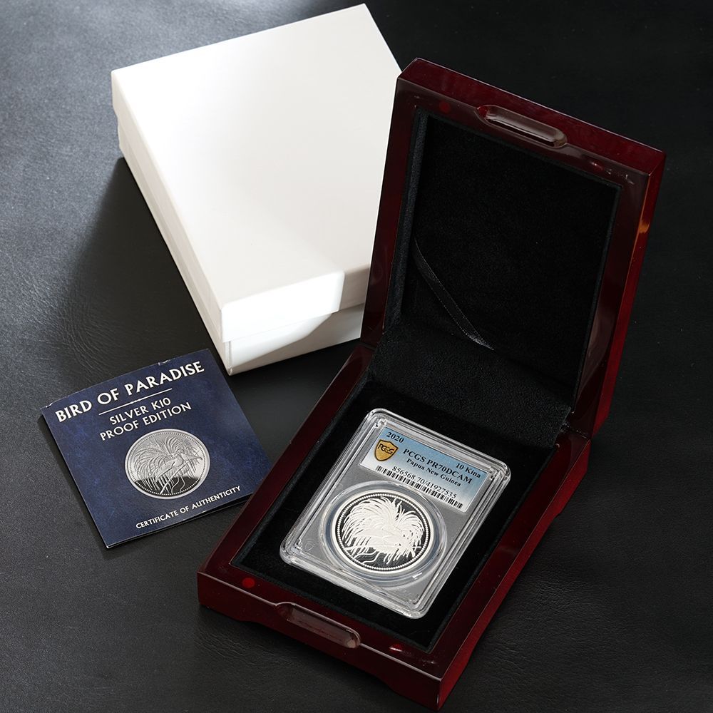 パプアニューギニア 極楽鳥 大型プルーフ銀貨 Antique Coin ALE アンティークコイン エーエルイー / 2020年