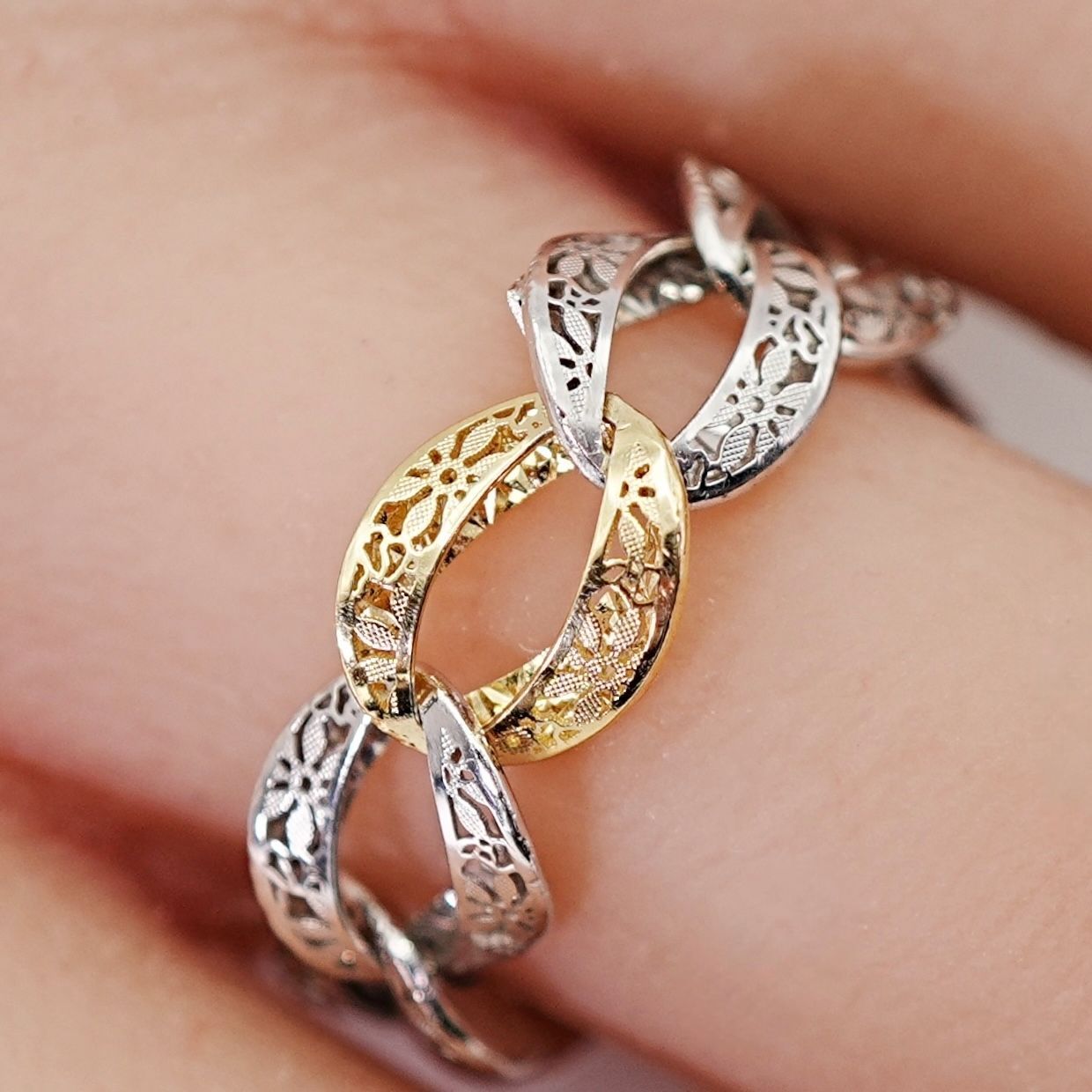 GSTV フィリグラーナ グルメッタリング シルバー×K18/25-1639S