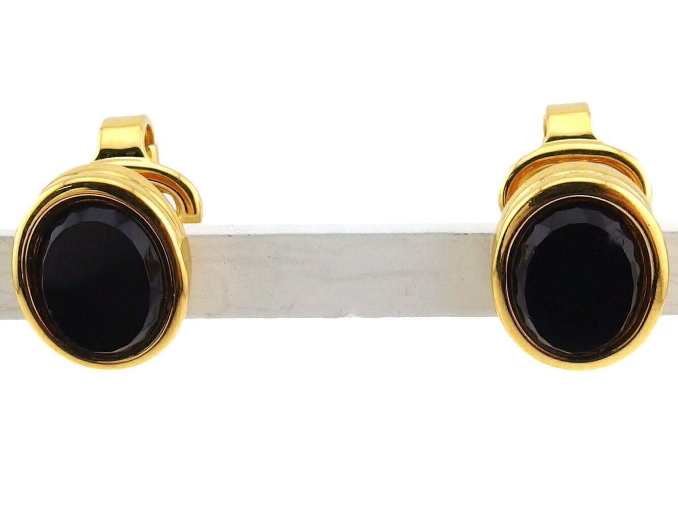 ニナリッチ NINA RICCI イヤリング ブラックストーン クリップ式 ブラック ゴールド メンズ