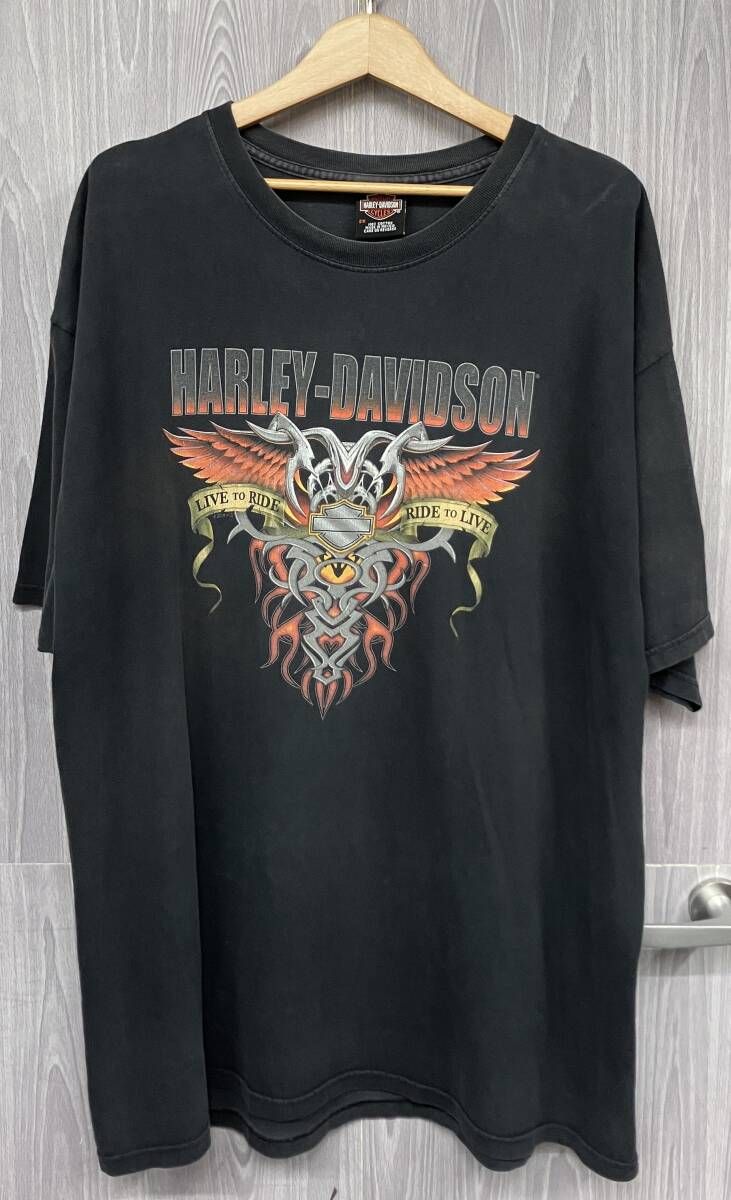 ブラック HARLEY DAVIDSON ハーレーダビッドソン RIDE TO RIDE 半袖Tシャツ ブラック