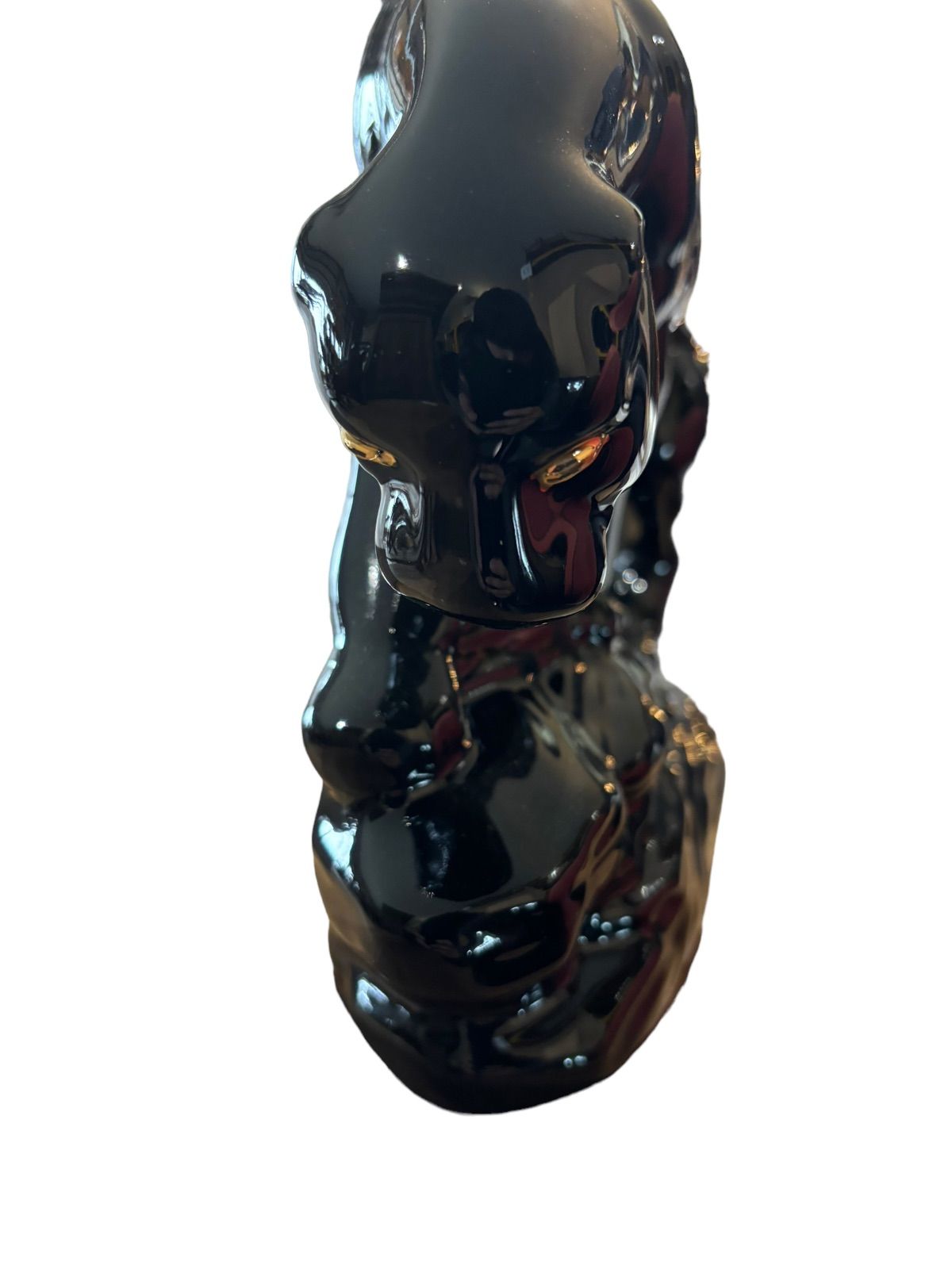 セラミック 黒豹 置物 ブラックパンサー オブジェ 工芸品 インテリア