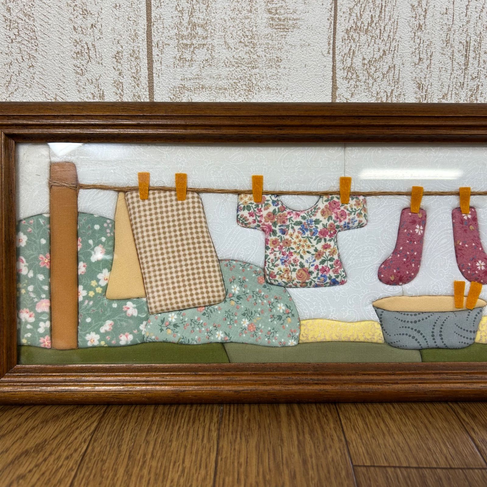 きめこみパッチワーク風景画 女の子 お洗濯風景 完成品 - メルカリ