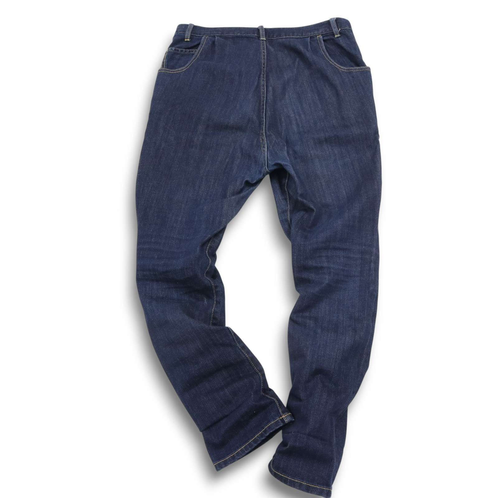 mercibeaucoup うしろまえパンツ デニム サルエル リブ mercibeaucoup バックリボンサルエルパンツ デニム M～Lサイズ