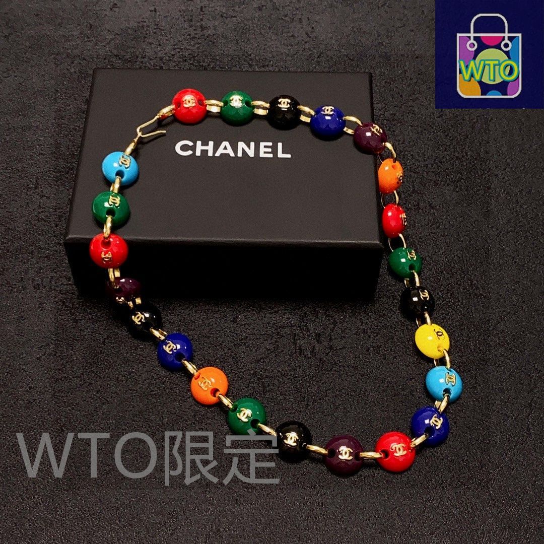 今日特価】Chanel 最新モデル ダブル C カラフルビーズ ピーポー