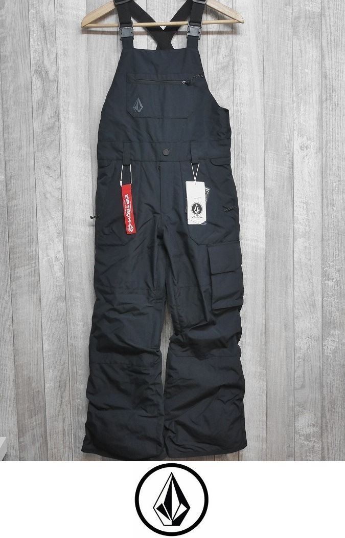 23 VOLCOM 子供用 BARKLEY INS BIB OVERALL - BLACK - Sサイズ キッズ ビブパンツ スノーボード ウェア
