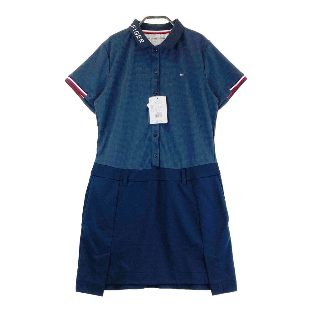 安い，セール サイズ：LL TOMMY HILFIGER GOLF トミー ヒルフィガーゴルフ  半袖ポロ ワンピース ロゴ ボーダー 総柄 ネイビー系 [240101493898] ゴルフウェア レディース ストスト ワンピース