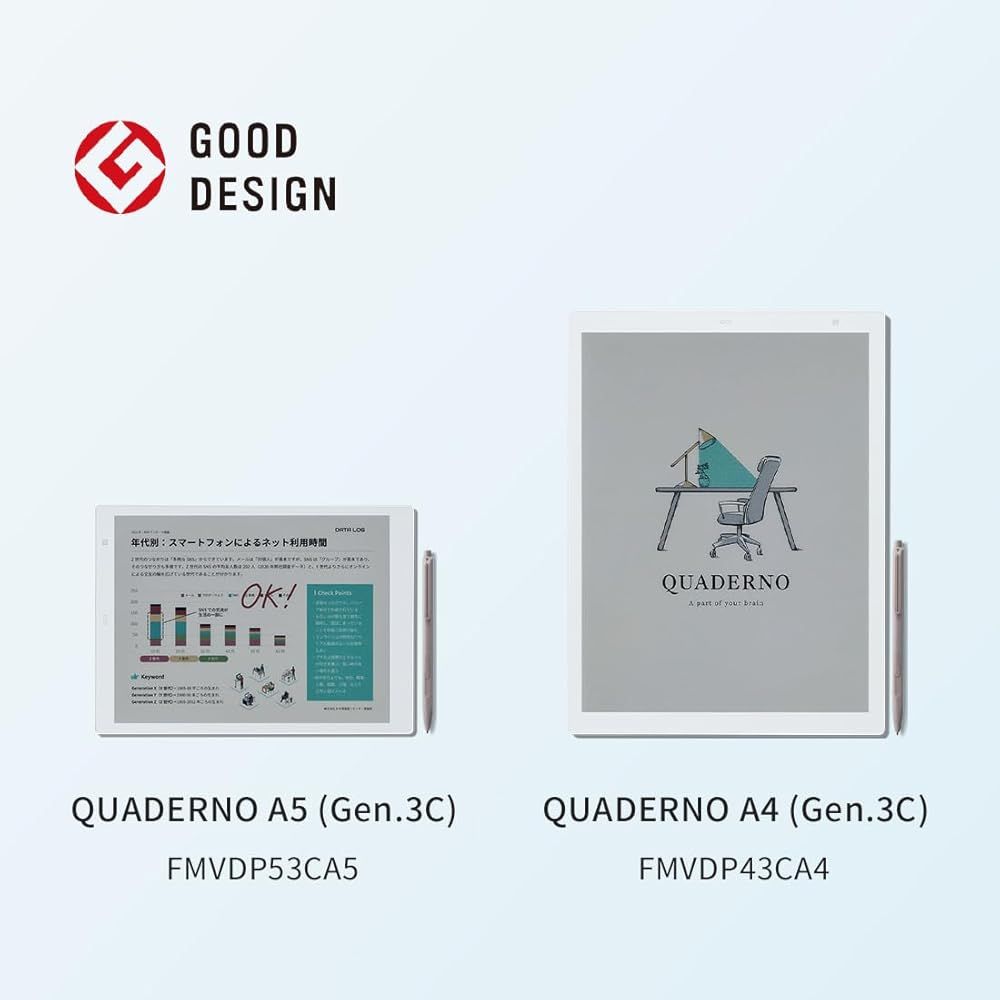 返品・送料無料。 富士通 10.3型フレキシブル電子ペーパー QUADERNO A5サイズ | FMVDP53CA5_AZ