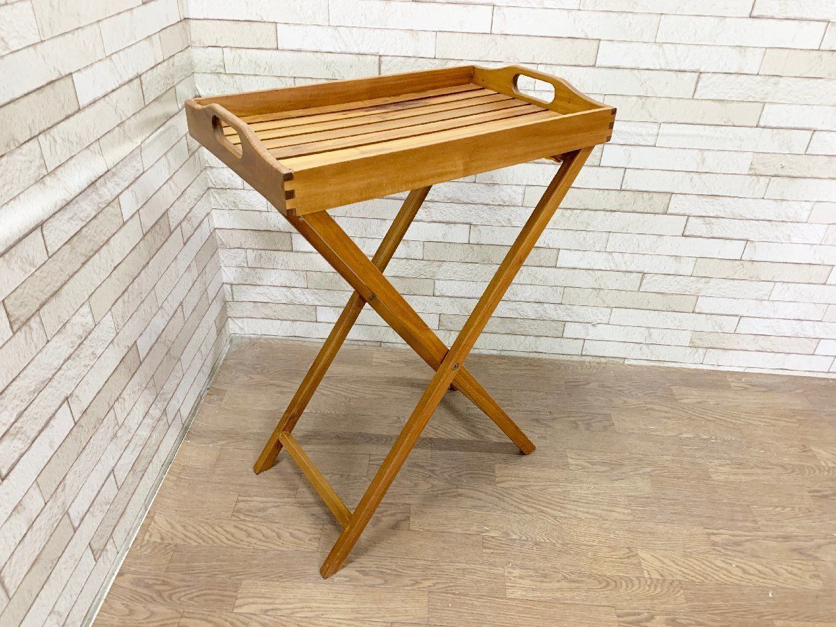 スキャンティークサイドテーブル SCANTEAK スキャンティーク トレイ 木製 フォールディングトレイ