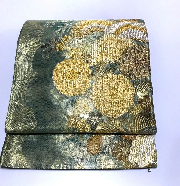 上質な逸品 西陣織引箔高級袋帯 【真珠・本金箔】（綿芯仕立付）満開の