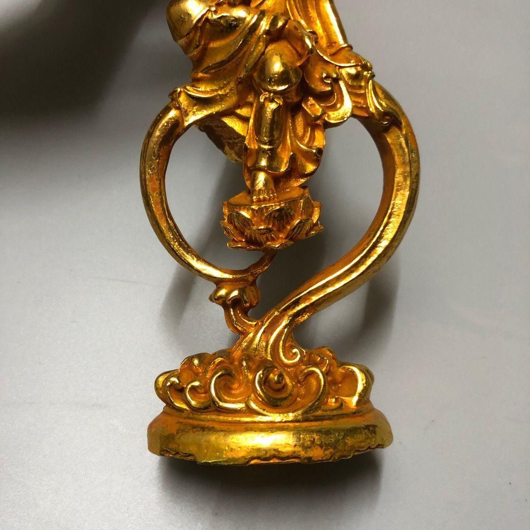 銅器 細工 自在持経観音菩薩仏像 彫刻 開運 風水 工芸品 美術品 置物 仏教美術 銅製 自在観音菩薩像 彫刻 仏像 工芸品 置物 高さ10cm