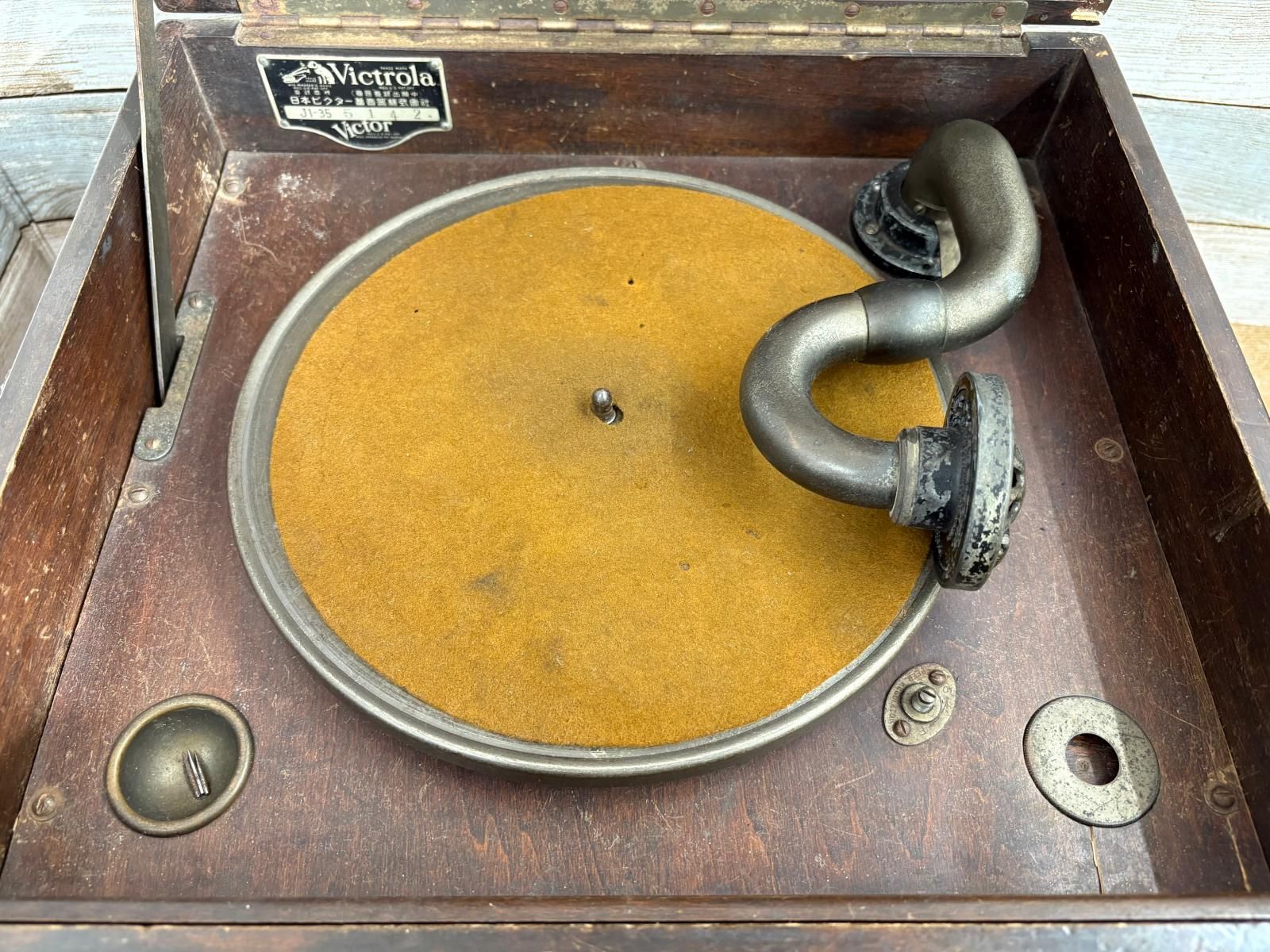 昭和レトロ】Victrola Victor 日本ビクター 蓄音機 J1-35 5142 昭和