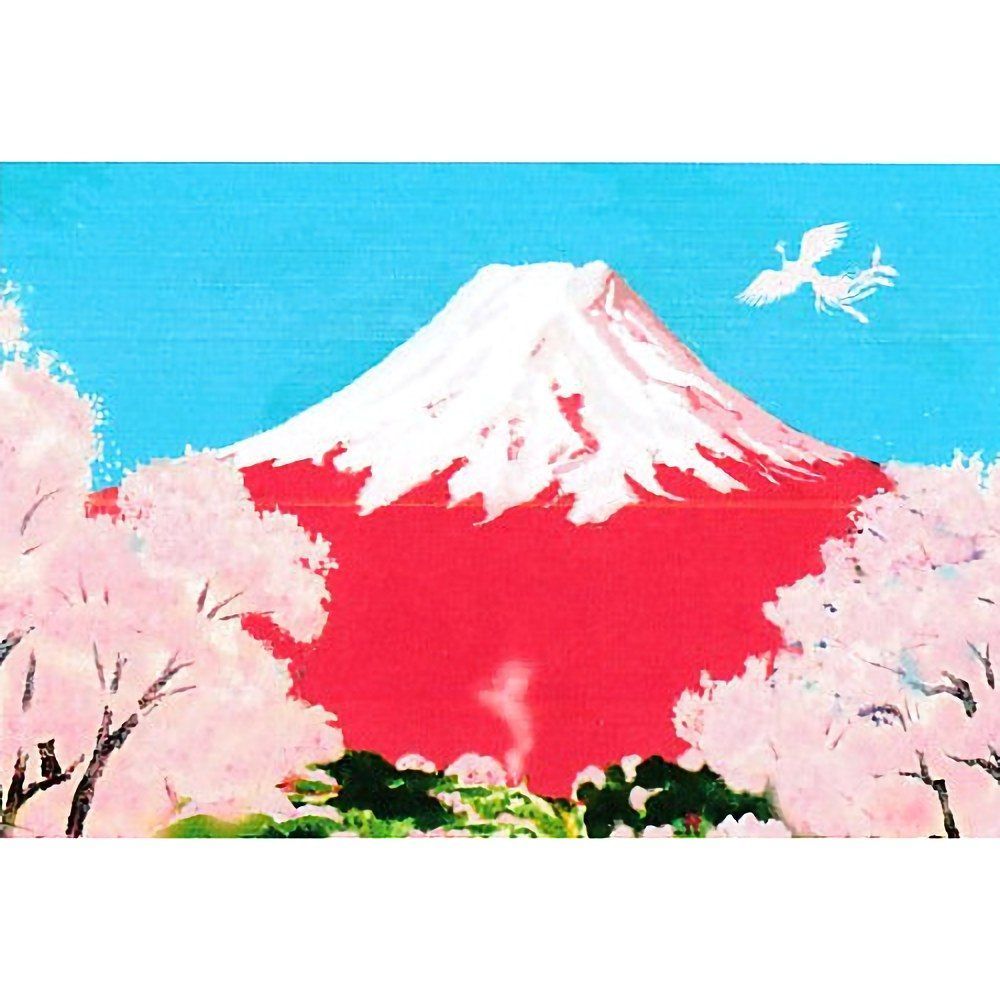 ☆ 吉岡浩太郎『幸せの里・大衣』ジクレー・風景画 赤富士 鳳凰 桜 満開-