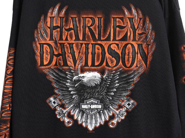 お得なクーポン配布中!】 ハーレー ダビットソン 4面 プリント 長袖 T  