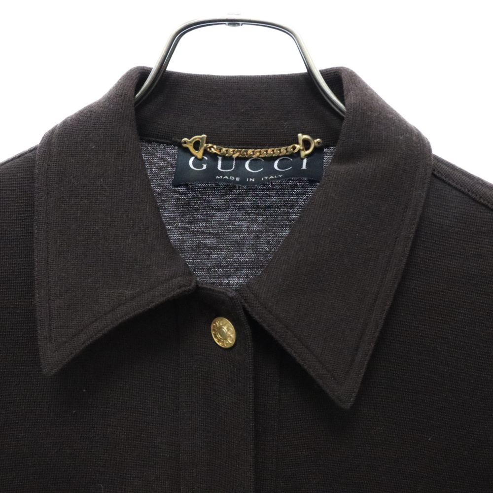 GUCCI (グッチ) トムフォード期 ウール メタルボタン 長袖シャツ