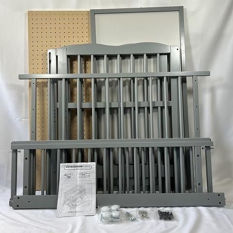 A101415  ベビー用品 寝具 キンタロー ベビーベッド アン カラー ライトグレー