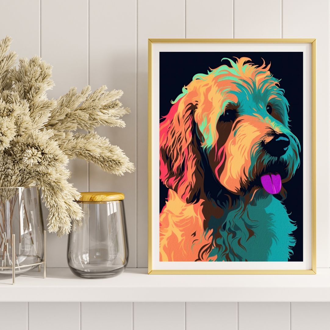 ワンダフルライフ - ゴールデンドゥードル犬 No.2】ジークレー版画＊名