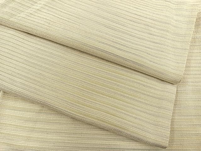 平和屋着物▽本塩沢　単衣　やまだ織　横段文　正絹　逸品　BAAT1155hv 平和屋着物▽本塩沢 単衣 やまだ織 横段文 正絹 逸品 BAAT1155hv