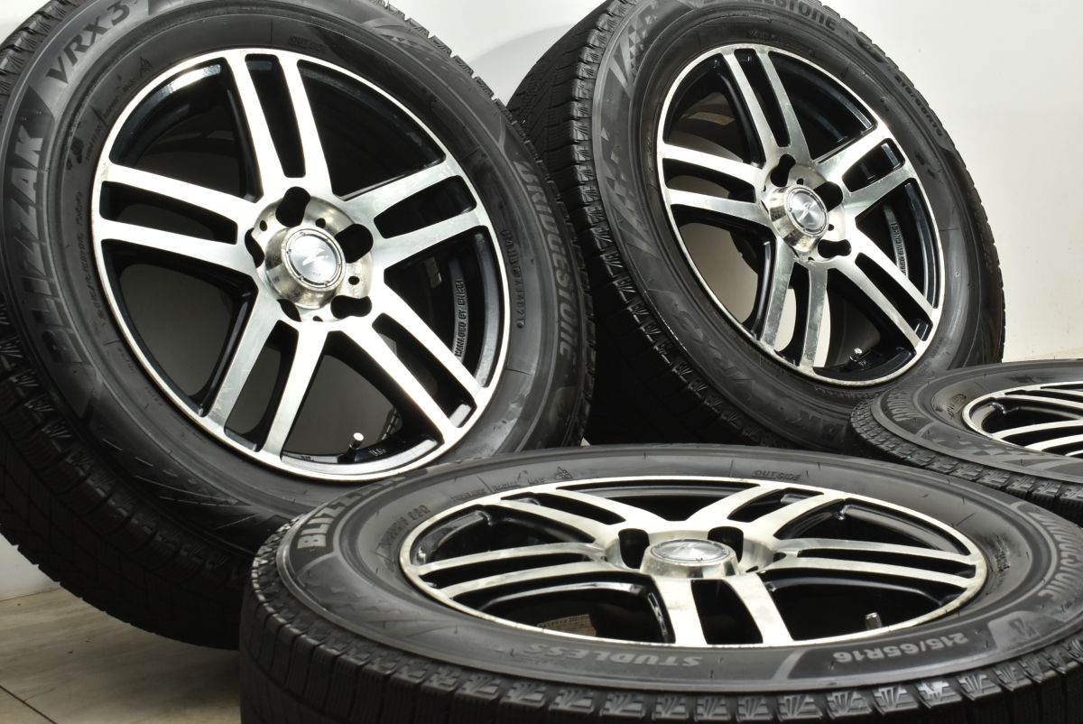 バリ溝 ZOLF LIGHT SPEC 16in 6.5J 38 PCD114.3 ブリヂストン ブリザック VRX3 215 65R16 マークX カムリ オデッセイ ヴェゼル