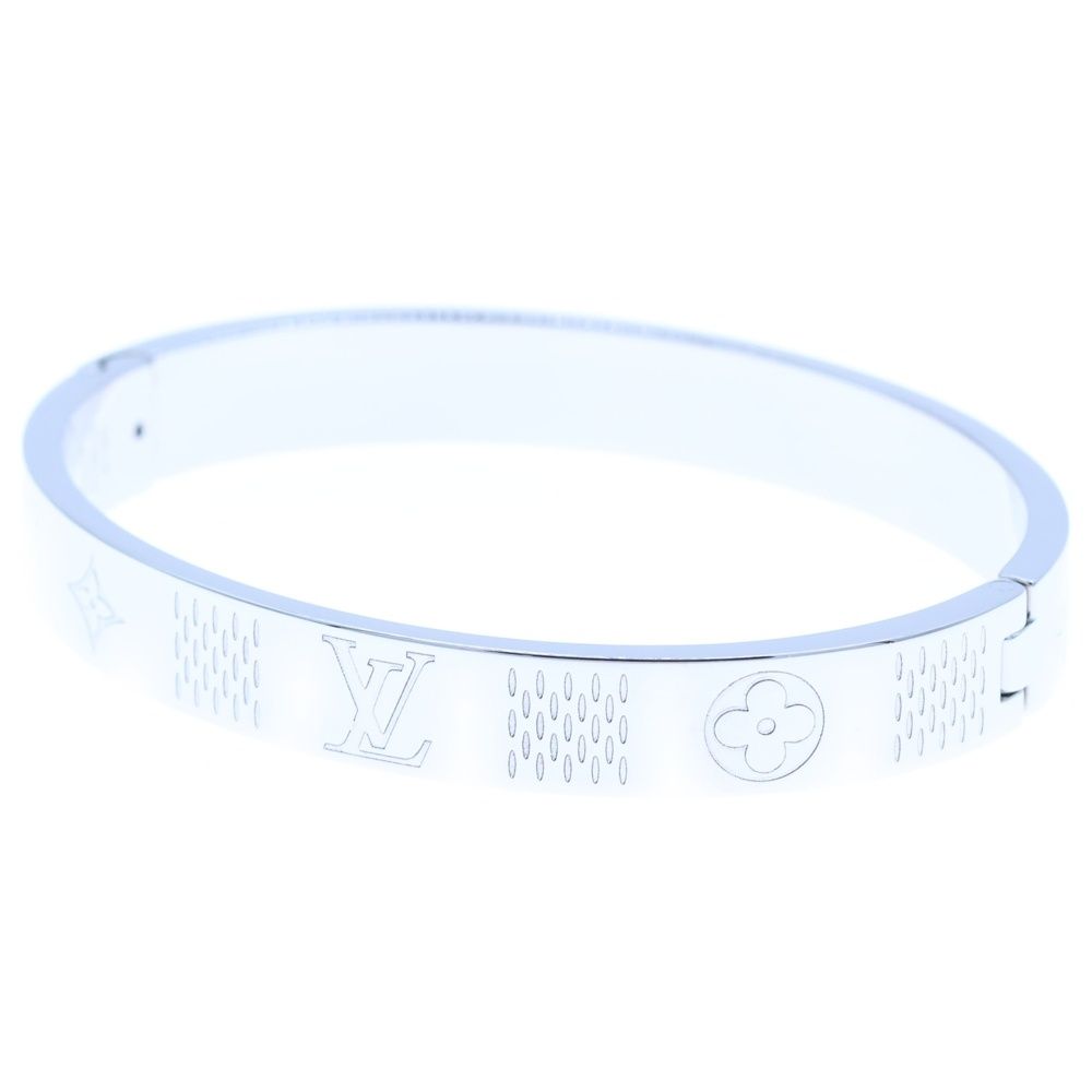 LOUIS VUITTON ルイヴィトン バングル ダミエ ステープル ブレスレット シルバー M M1387M