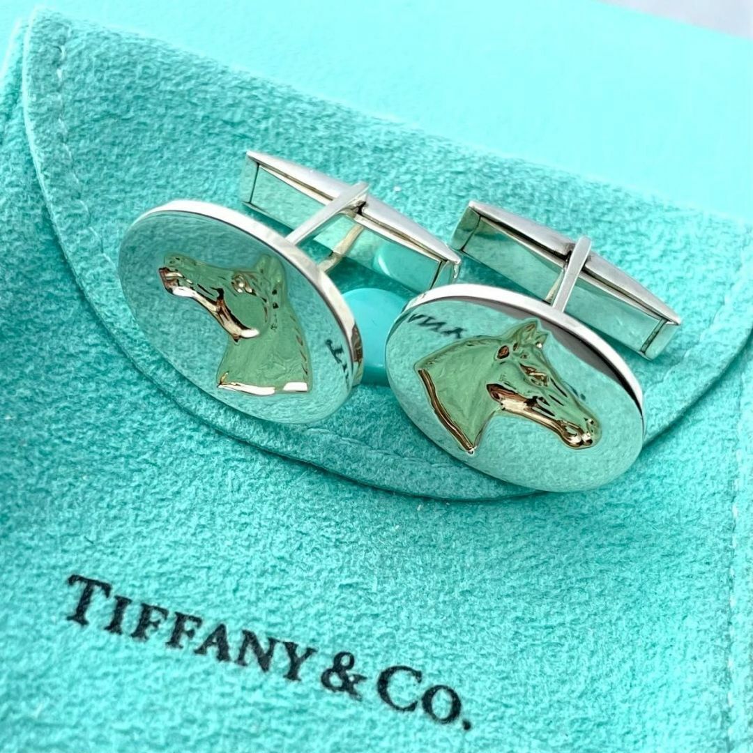 ティファニー 美品 乗馬 ホース カフス 750 925 コンビ S28fe - メルカリ