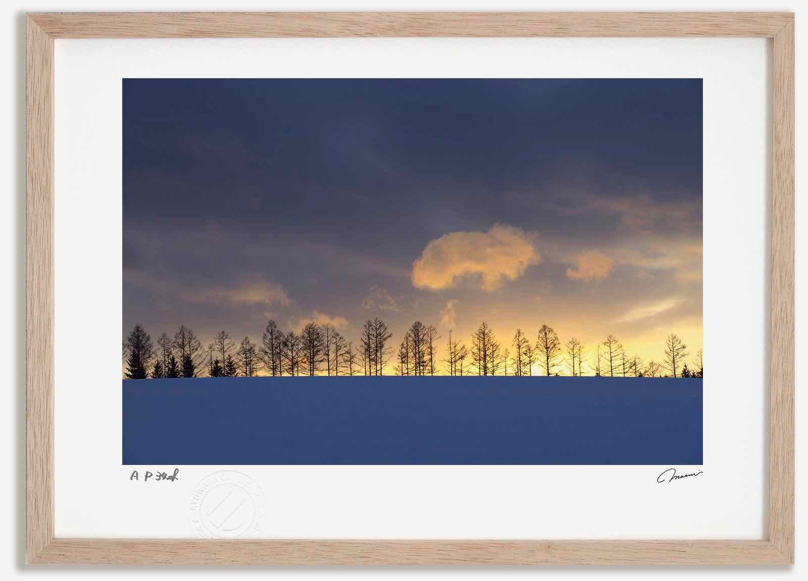 アートフォト 絵画 夕日4 高橋真澄|インテリア 額入り 額装込 風景画 油絵 ポスター アート アートパネル リビング 玄関 プレゼント モダン アートフレーム 飾る Mサイズ おしゃれ 壁掛け 絵