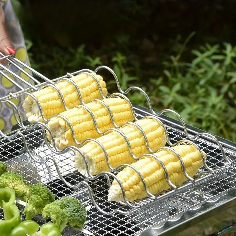 バーベキュー・調理用品 Mike 耐久性抜群！鉄製BBQグリルバスケット - トウモロコシ・魚・野菜