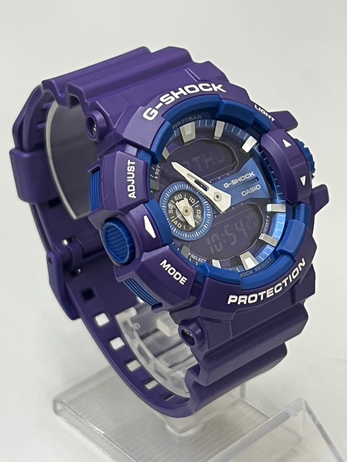 電池交換済】G-SHOCK パープル×ブルー GA-400A-6A
