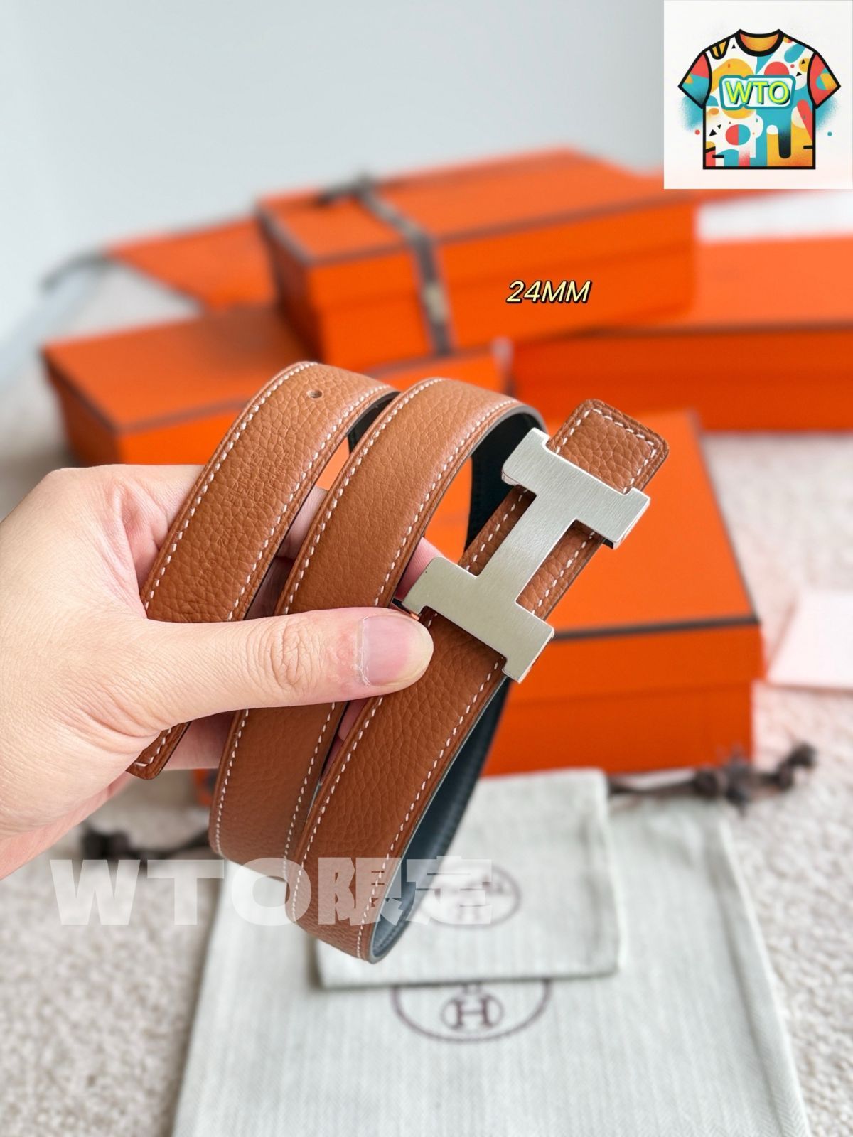【HERMES】\"Mini Constance\"バックル☆レザーベルト 24mm 送料込 Mini Constance belt buckle & Reversible leather strap 24 mm