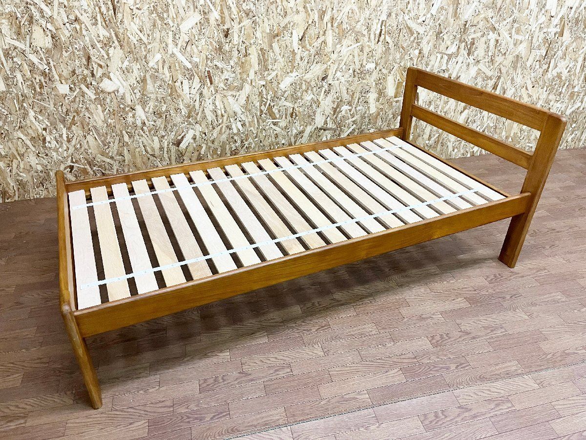 SCANTEAK スキャンティーク ベッドフレーム すのこタイプ シングル 102cm幅 チーク無垢材 木製 北欧スタイル ナチュラル 貝449
