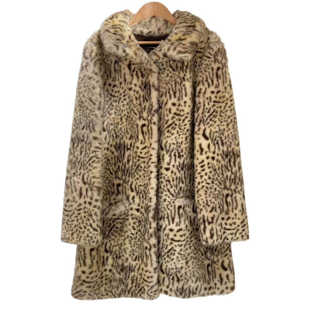 Agnès b.　アニエスベー　 レオパード柄ファーコート　ヒョウ柄　アニマル 美品 agnes b. アニエスベー レオパード柄 ヒョウ柄 フェイクファー