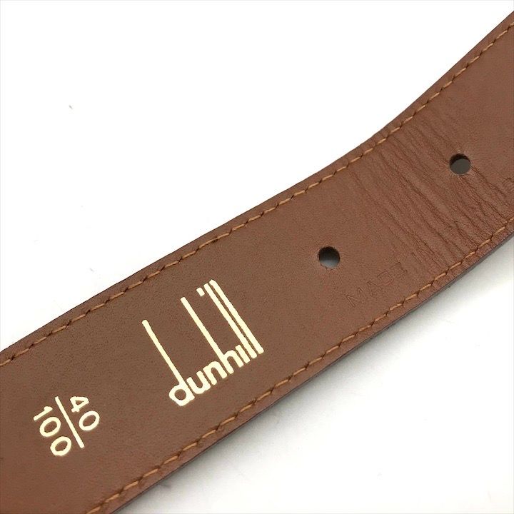 【美品】dunhill ダンヒル レザーベルト ブラウン ゴールドバックル 新品未使用 Dunhill ダンヒル キャンバス レザー ベルト
