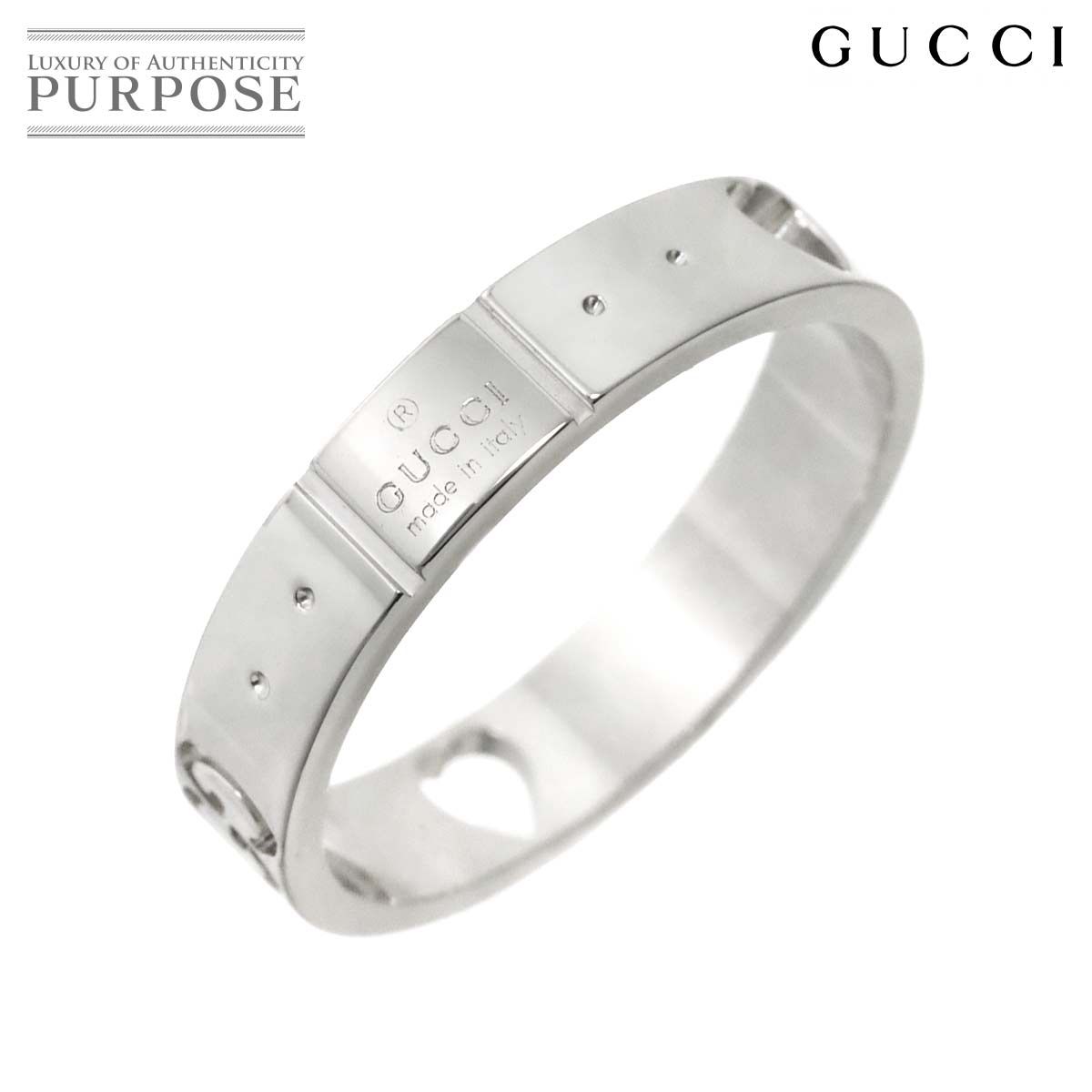 GUCCI K18WG ホワイトゴールド　アイコンアモールリング　12号 グッチ GUCCI アイコン アモール #12 リング K18 WG ホワイト