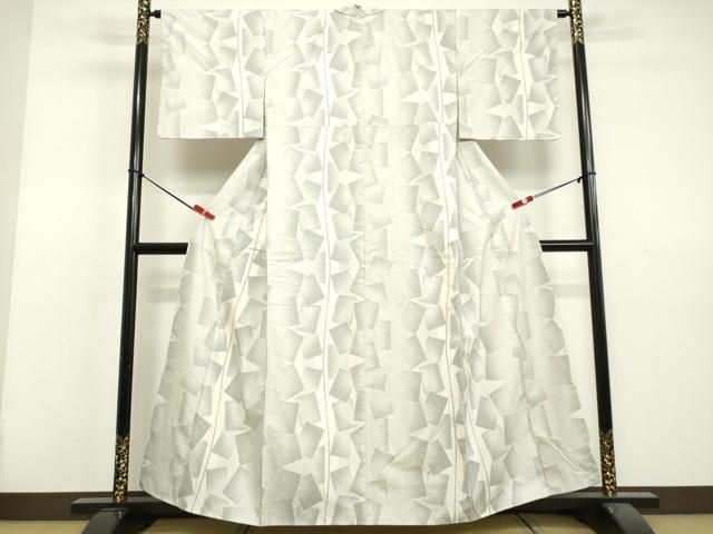 平和屋着物●本場大島紬　白大島　9マルキ　色紙重ね間道　正絹　逸品　DAAV1439tw 平和屋着物○本場大島紬 白大島 9マルキ 色紙重ね間道 正絹 逸品