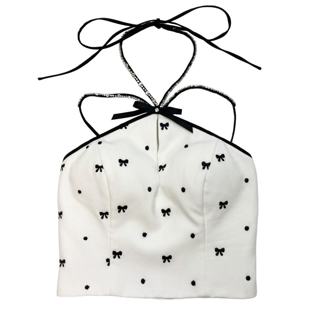 ROBE de FLEURS / ローブドフルール】リボン柄バストカット 