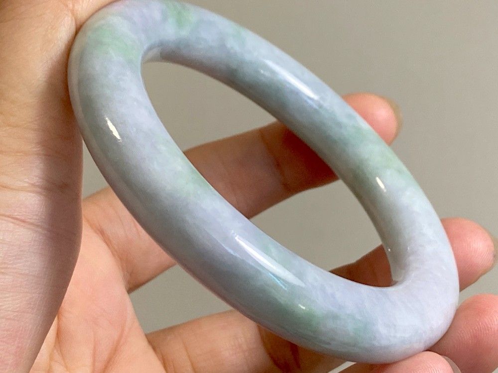 BG9-42 厚手 55.0mm 糯種 薄春彩 ラベンダー ミャンマー産 A貨