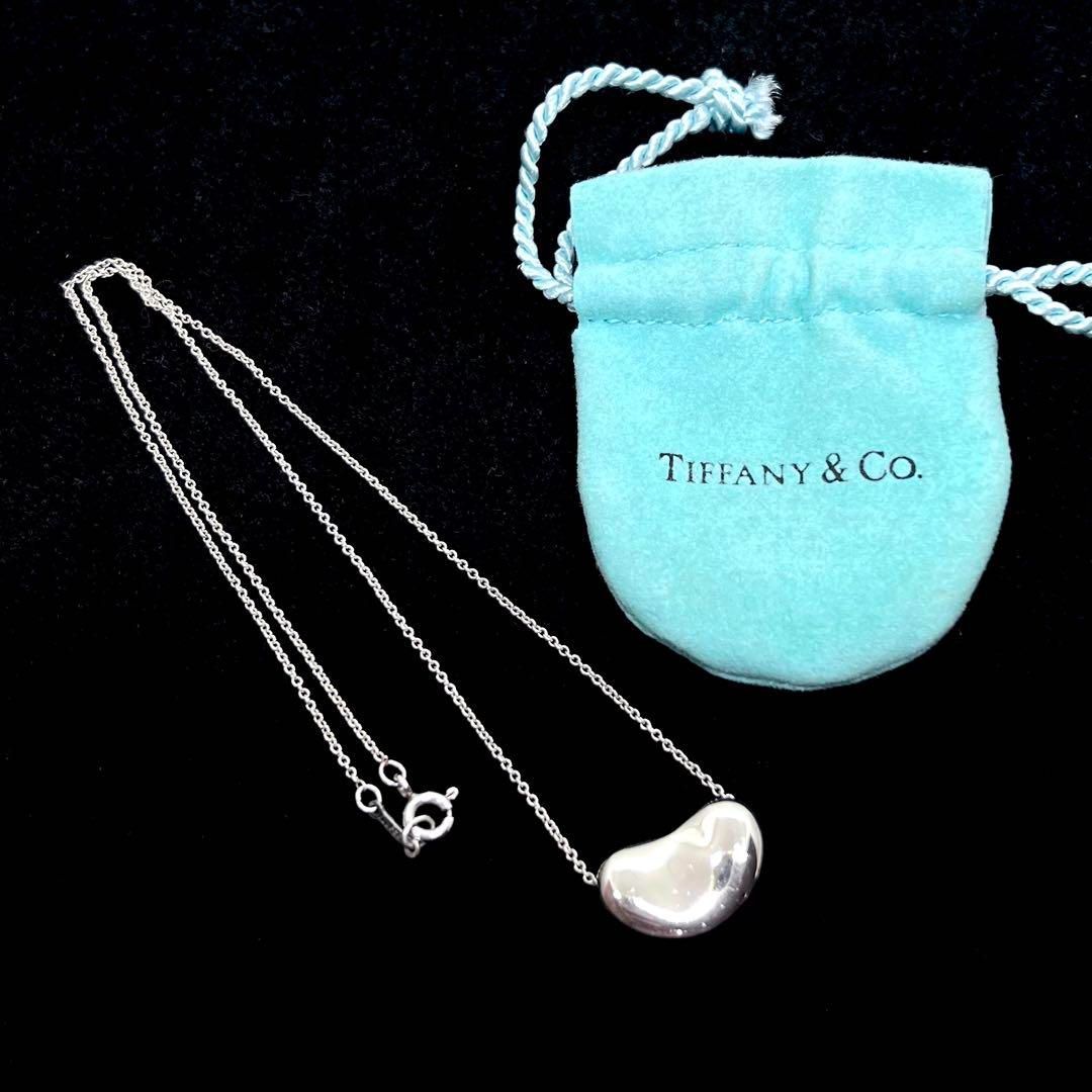 希少レア　Tiffany　ティファニー ビーン　ネックレス　シルバー925 美品 オールドティファニー ビーン ラージ ネックレス シルバー