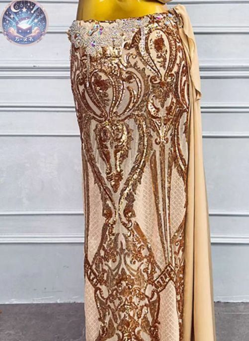 新品 未使用 新作 ベリーダンス オリエンタル衣装 インナー付 ゴールド