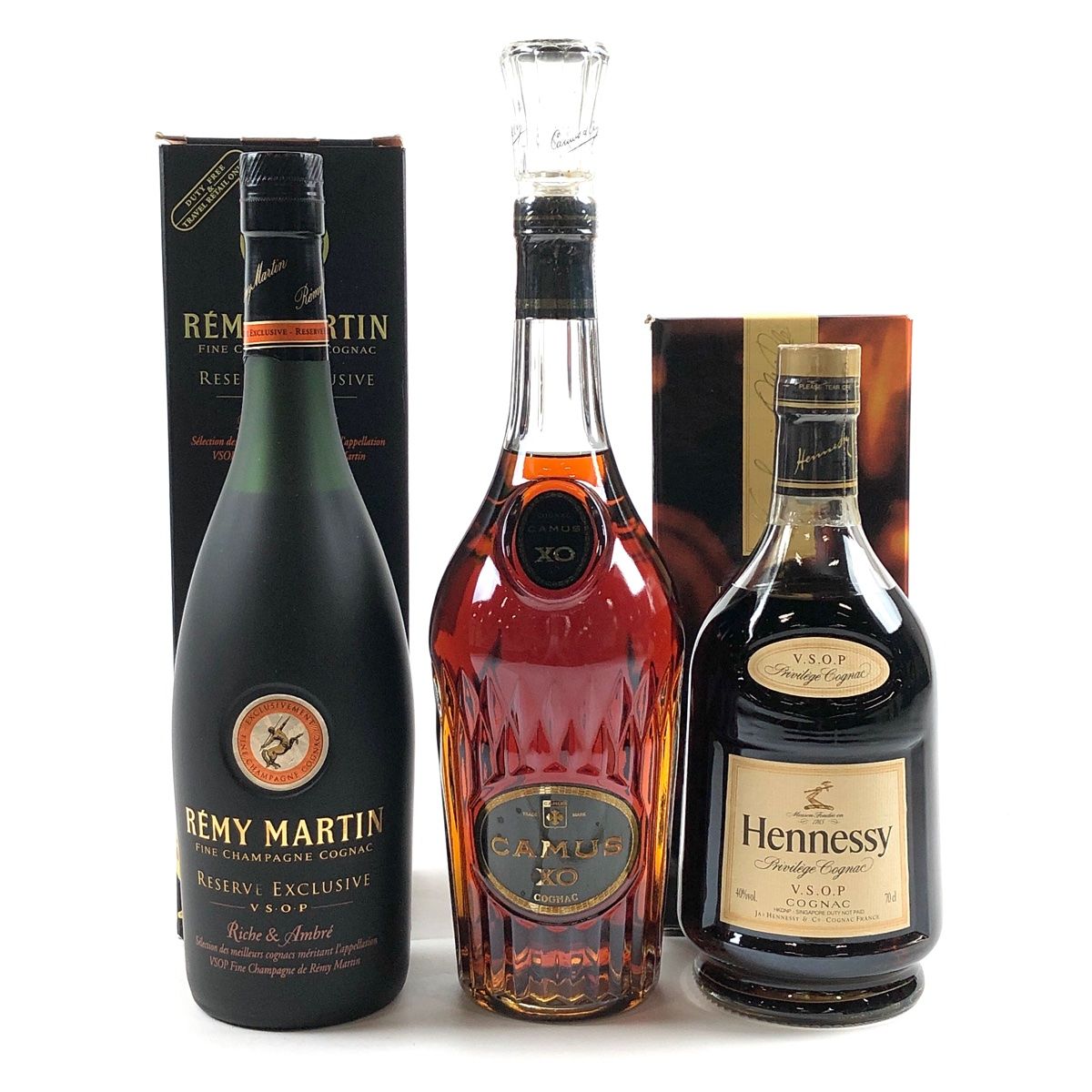 3本 REMY MARTIN CAMUS Hennessy コニャック ブランデー セット 【古酒