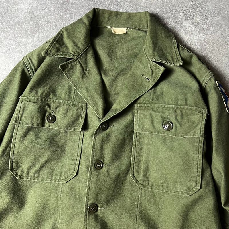 60s US ARMY 米軍実物 OG-107 コットン サテン ユーティリティ