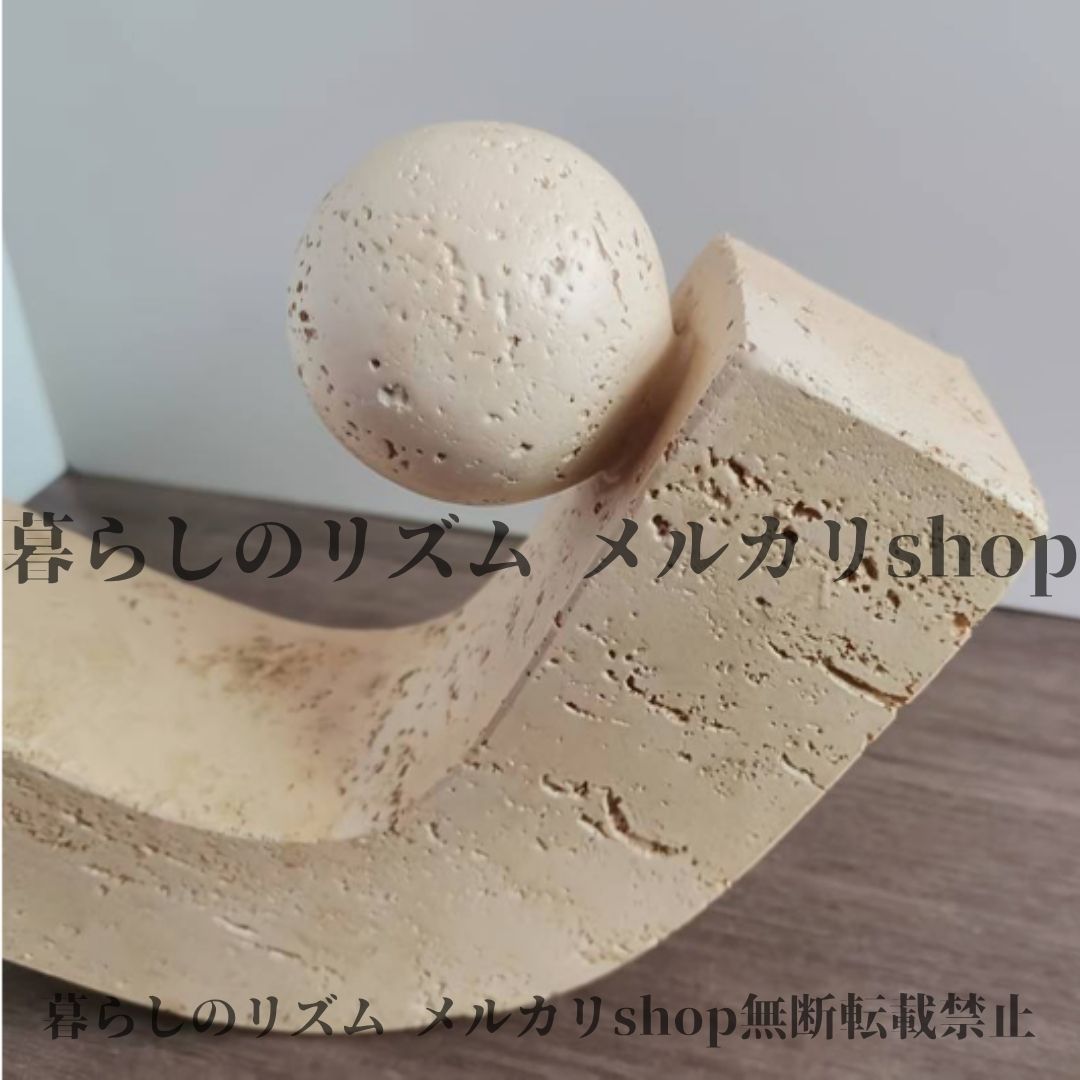 オブジェ 和風 ジオメトリックレジン彫刻 手作り 天然木目調 リビング