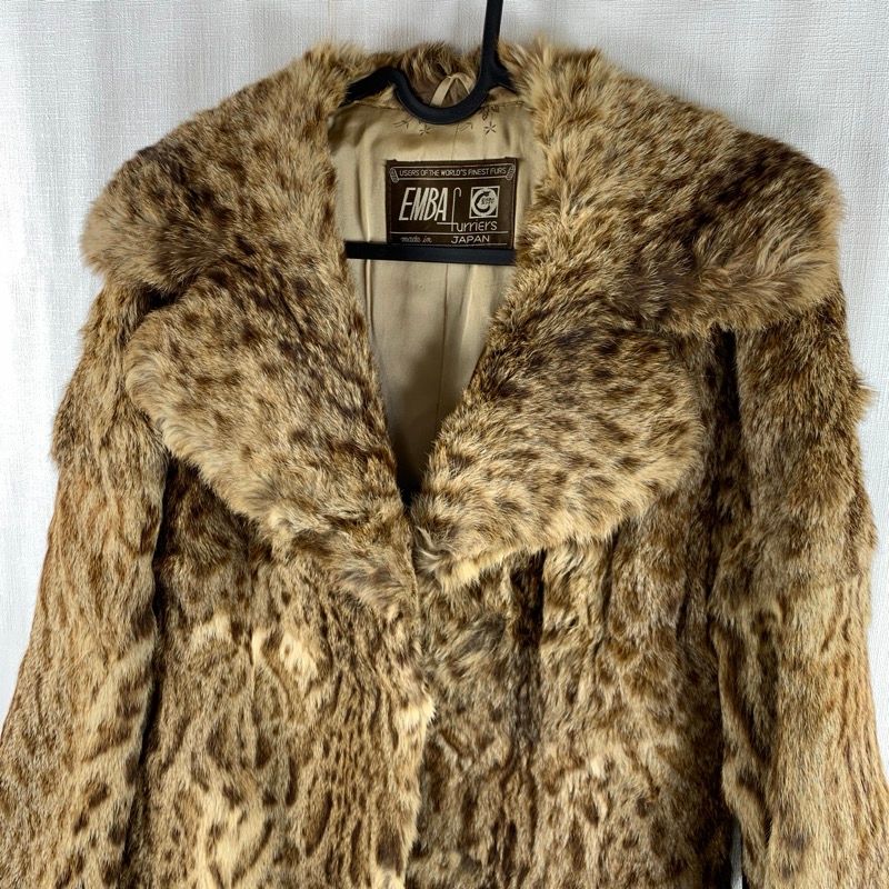 EMBA エンバ シベットキャット レオパード柄 本毛皮 ファーコート 11号 EMBA エンバ シベットキャット レオパード柄 本毛皮 ファーコート 11号