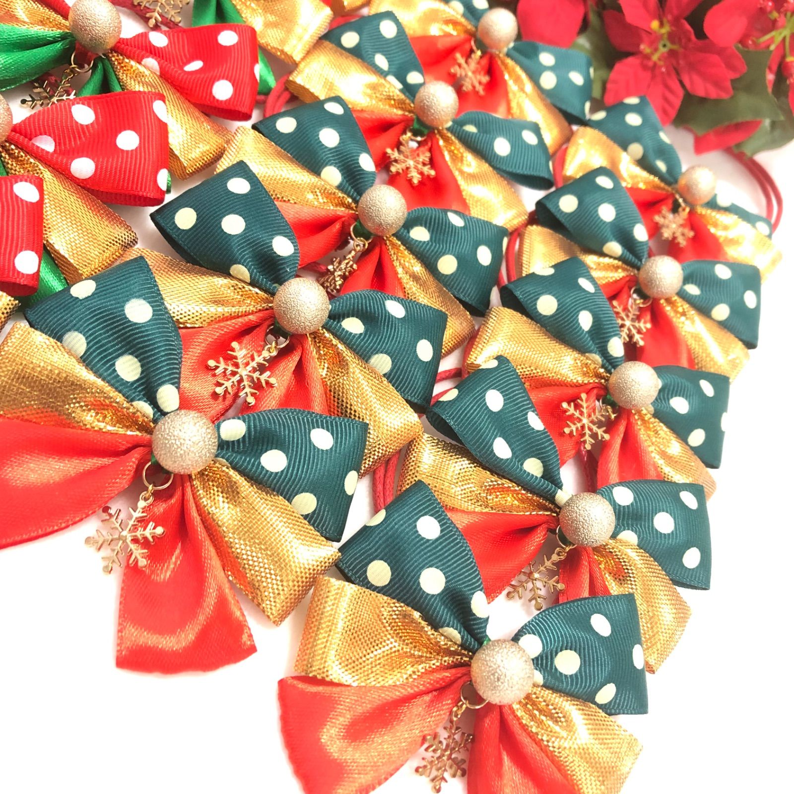 🎄クリスマスリボン🎄業務用【20本】トリミングチョーカー リボン