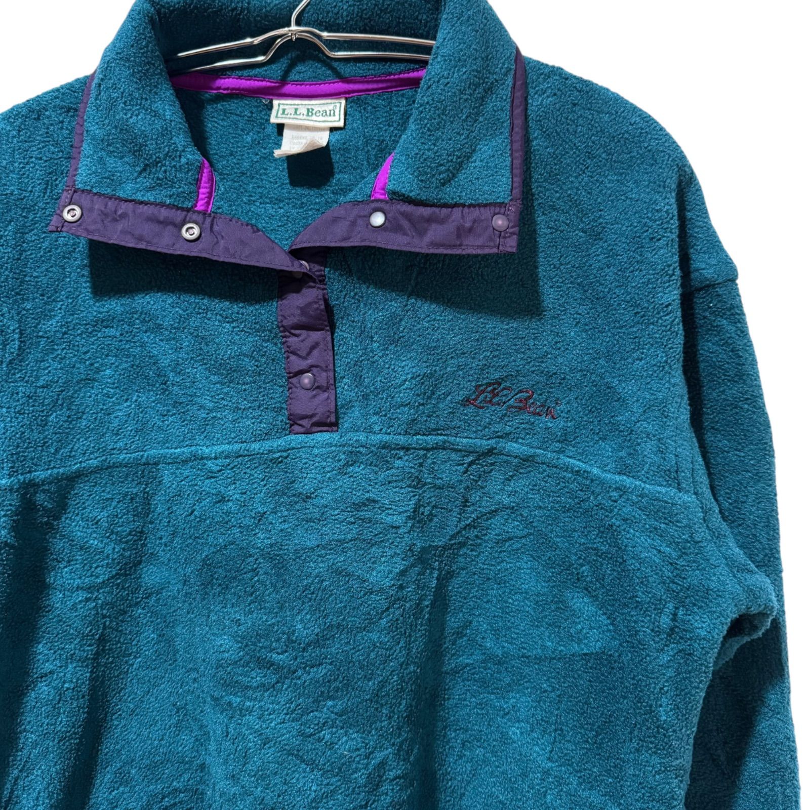 90s L.L.Bean エルエルビーン アメリカ製 フリース シンチラ スナップT 刺繍ロゴ FG-A25