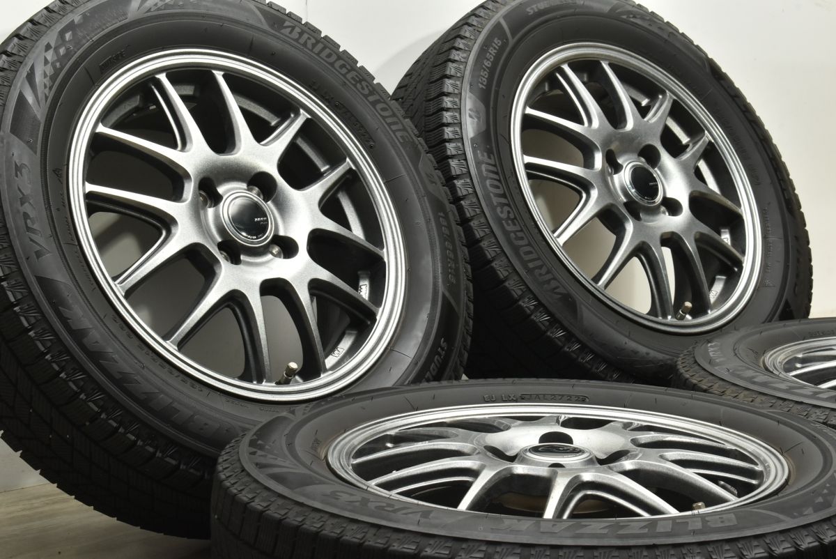 ホイール ZACK 15in 5.5J 49 PCD100 ブリヂストン ブリザックVRX3 185 65R15 ノート デミオ アクア カローラフィールダー フリード