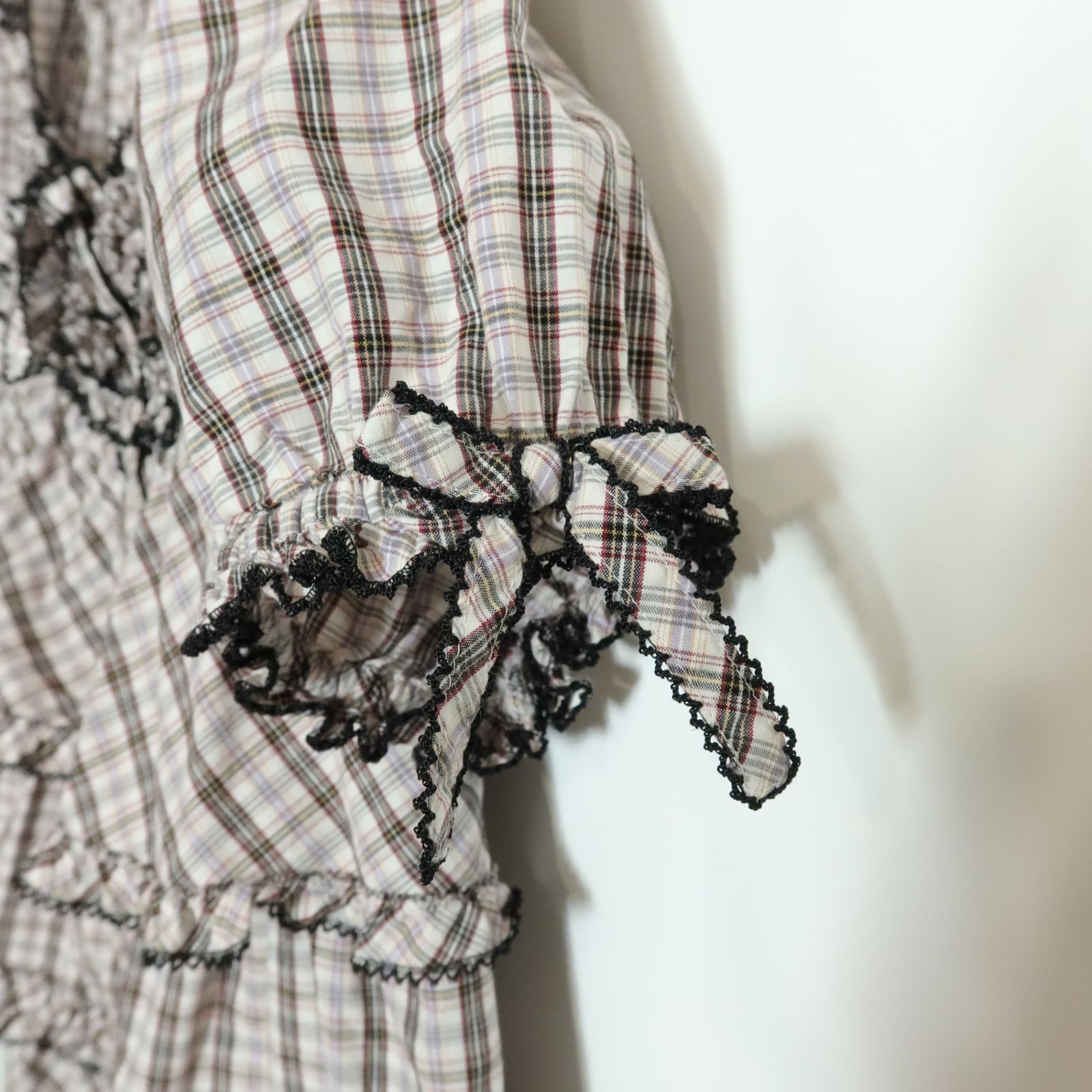 美品ピンクハウスチュールブラウストップスピコフリル段々フリルリボン