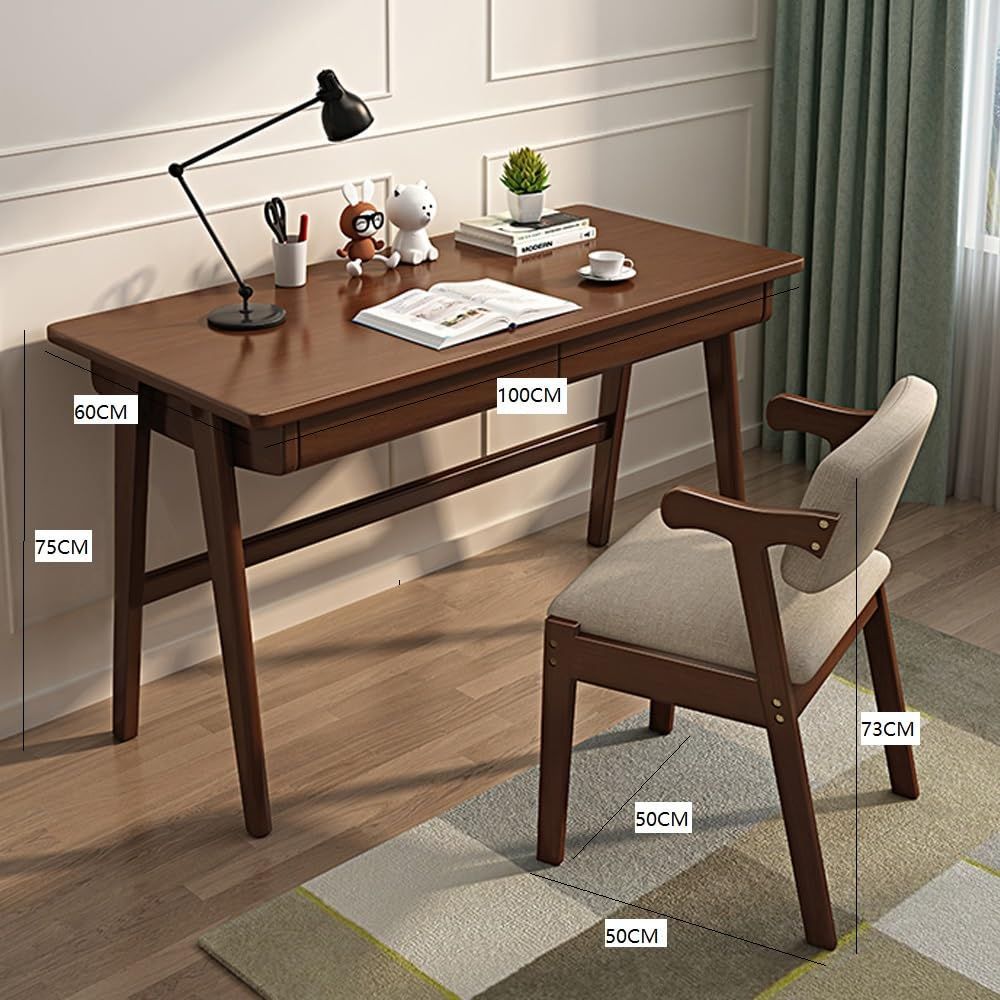 新着商品】100*60 ブル無垢材シンプルモダンデスク学習テーブル