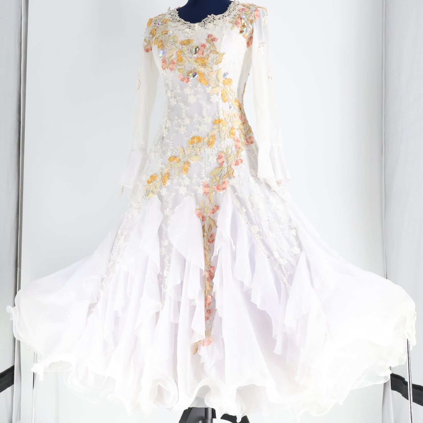 【社交ダンス衣装】ホワイト prima boutique ワンピース ドレス 白 社交ダンス衣装】ホワイト prima boutique プリマブティック