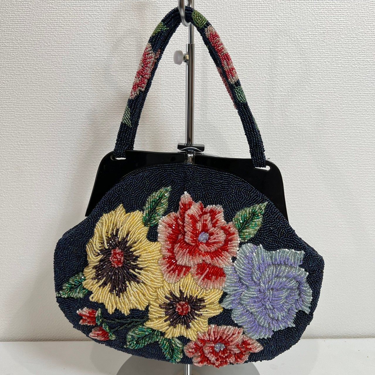 特価】逸品 美品！！和装小物 和装バッグ ハンドバック ビーズバッグ 